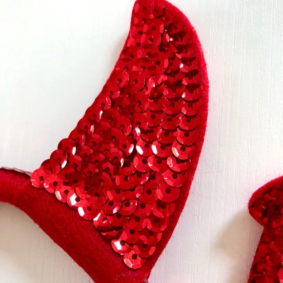 Mardi Gras sequins devil 4pc Quality accessories bowtie tails Pitchfork headband - Picture 3 of 14